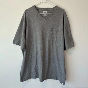 Duluth Trading Co 2XL Grey Cotton Short Sleeve Classic T Shirt V Neck Casual